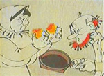 Au sujet d'un grand-père, d'une grandmère et de leur poule.